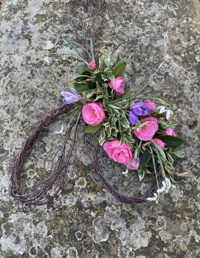 Birch Funeral Heart Wreath