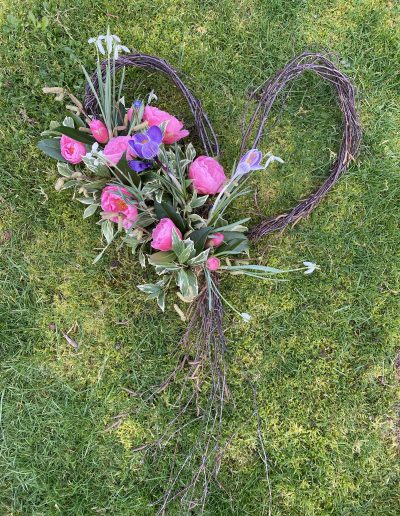 Birch Farewel Heart Wreath