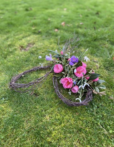 Birch Heart wreath, eco flowers Ledbury