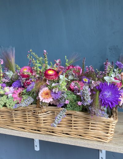 Worcestershire seasonal funeral flower basket